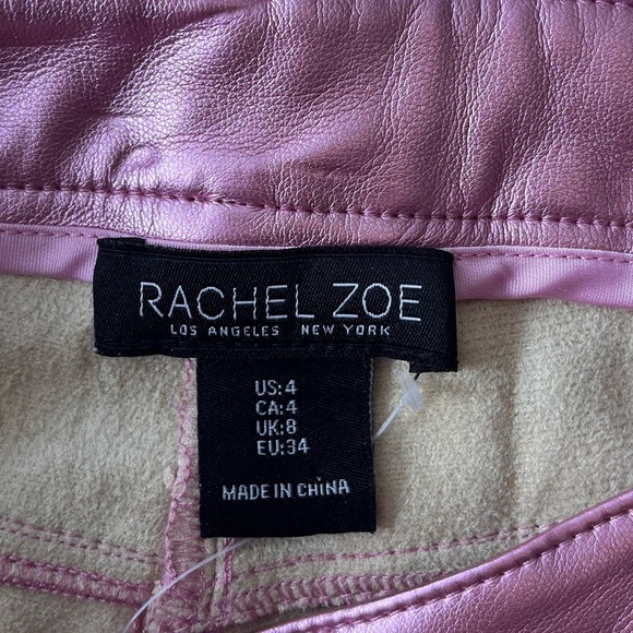 NWOT Rachel Zoe Metallic Faux Leather Pants 4 Pink - Picture 4 of 13